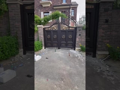 Double Open Patio gate Electrically operated Aluminum alloy gate Aluminu